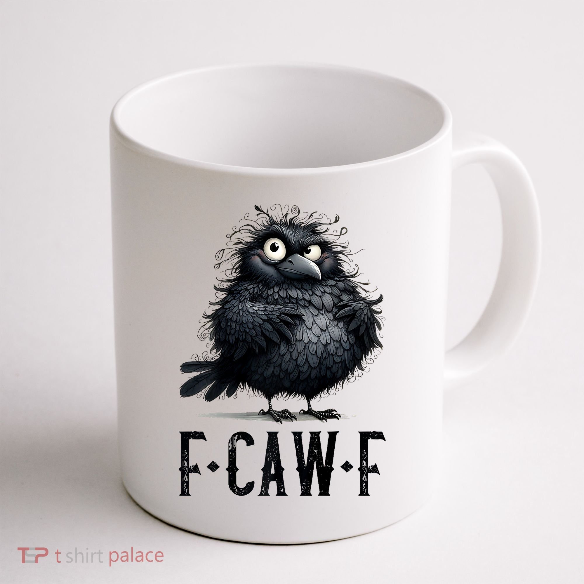 F-Caw-F Black Crow Black Bird Funny Crow F-Caw-F Premium Coffee Mug