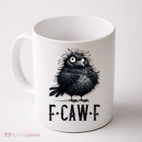 F-Caw-F Black Crow Black Bird Funny Crow F-Caw-F Premium Coffee Mug thumb 0