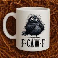 F-Caw-F Black Crow Black Bird Funny Crow F-Caw-F Premium Coffee Mug thumb 2