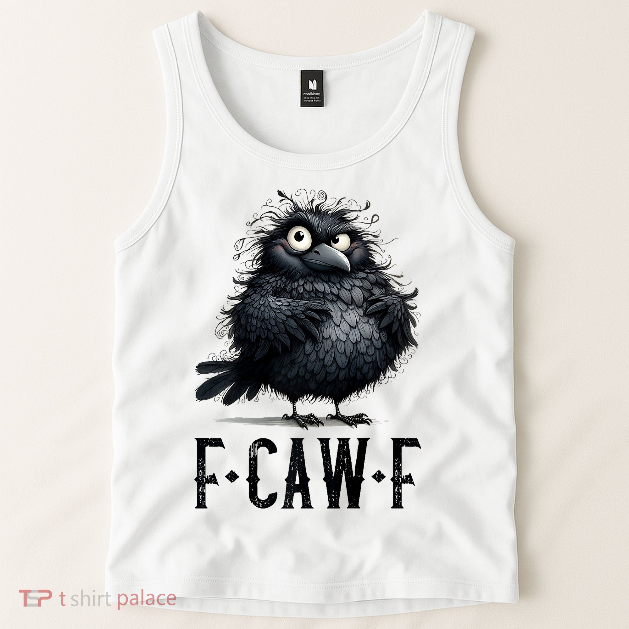 F-Caw-F Black Crow Black Bird Funny Crow F-Caw-F Premium Tank Top