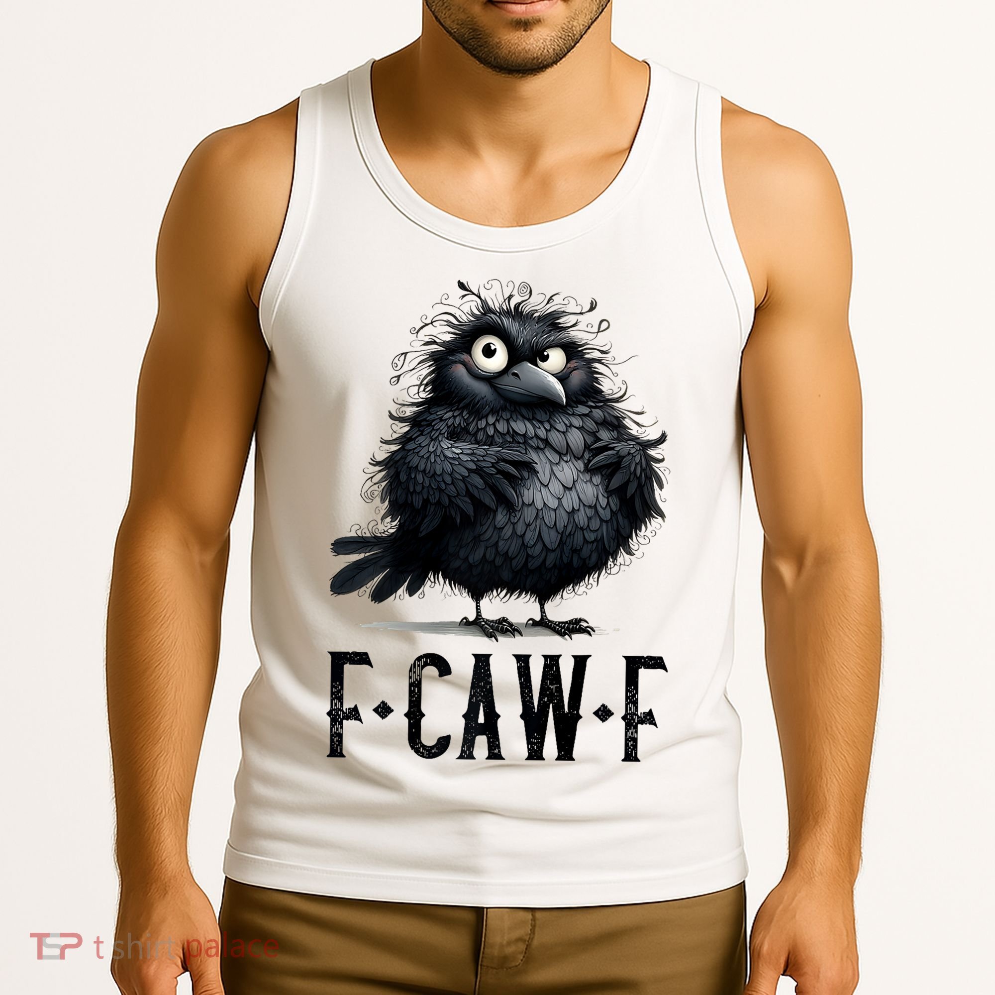 F-Caw-F Black Crow Black Bird Funny Crow F-Caw-F Premium Tank Top