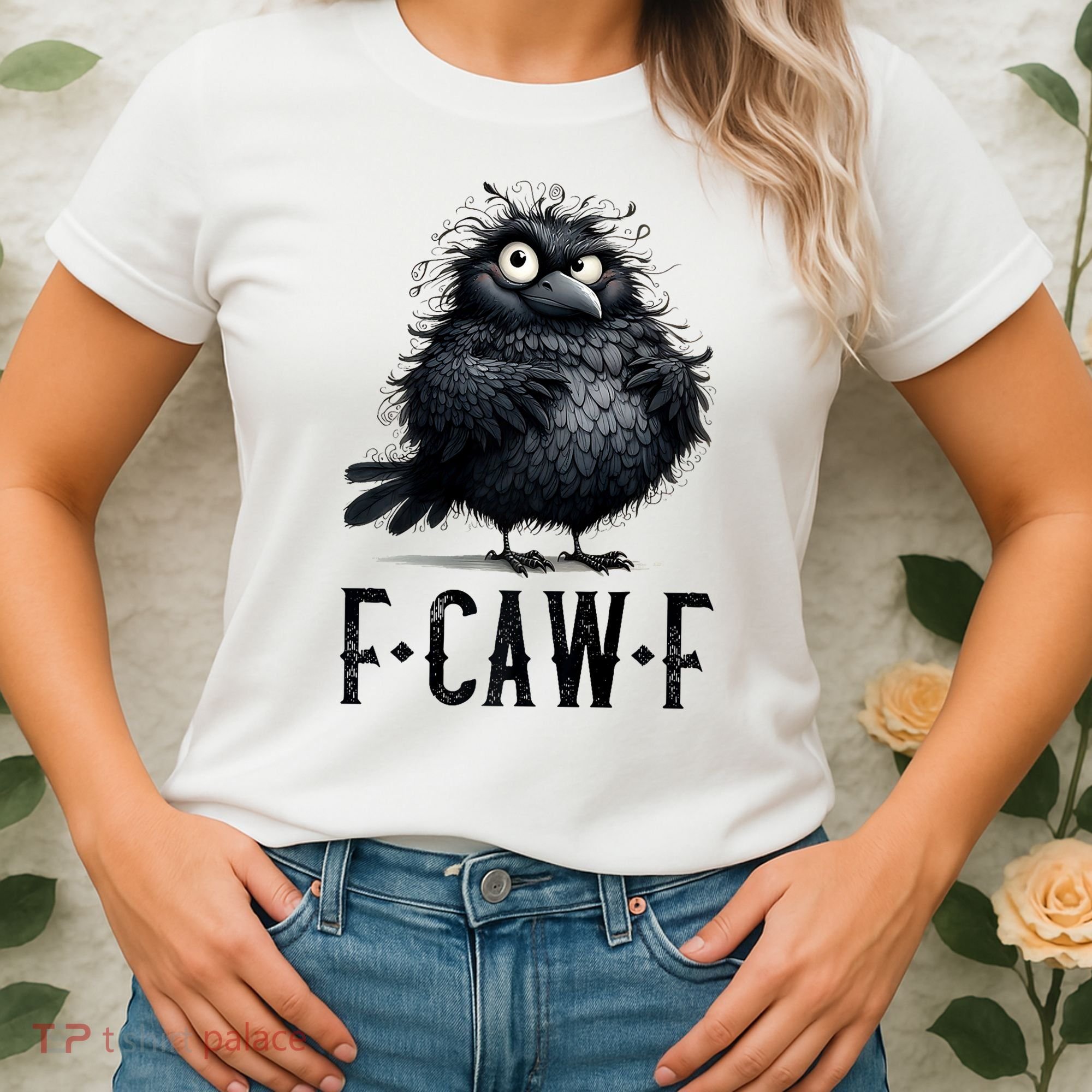 F-Caw-F Black Crow Black Bird Funny Crow F-Caw-F Premium Women's T-Shirt