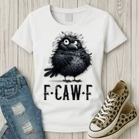 F-Caw-F Black Crow Black Bird Funny Crow F-Caw-F Premium Women's T-Shirt thumb 3