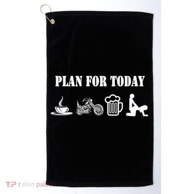 Funny Biker Chopper Motorcycle Plan For Day Gift Golf Towel