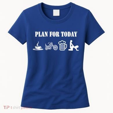 Funny Biker Chopper Motorcycle Plan For Day Gift Women's T-Shirt