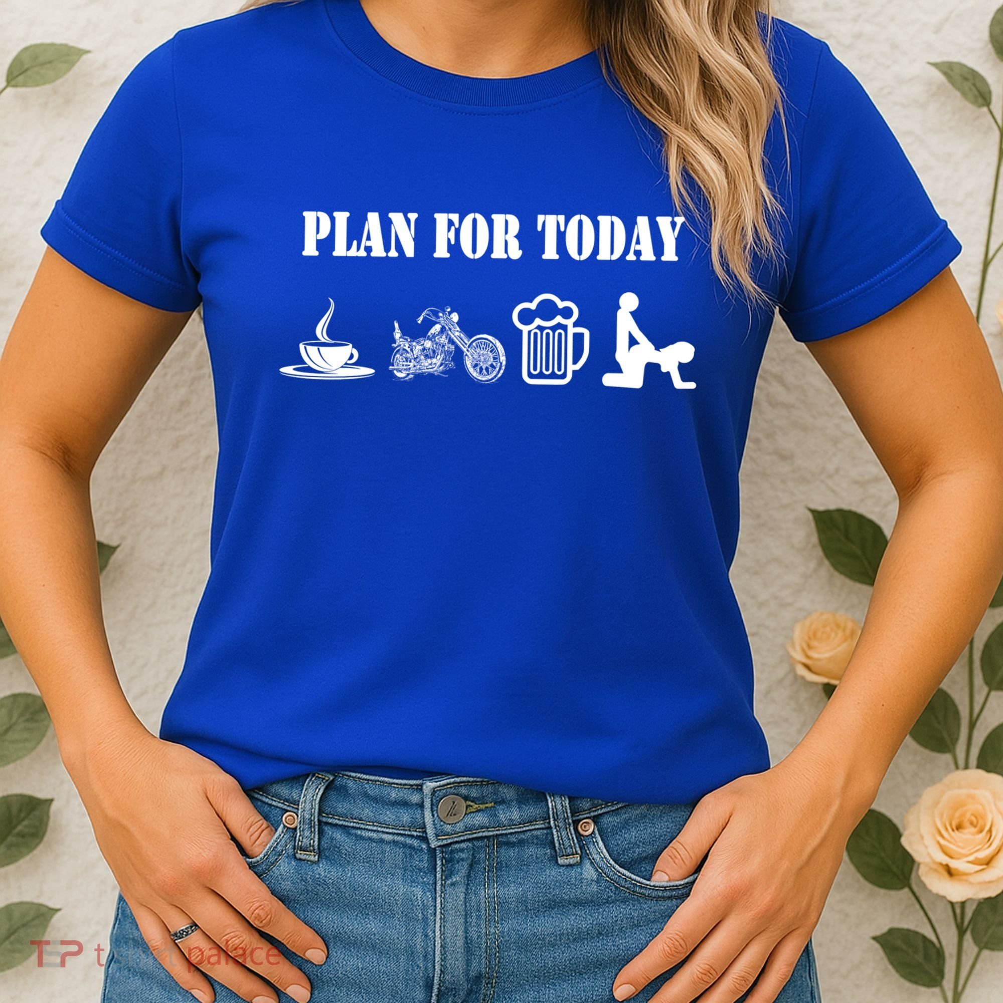 Funny Biker Chopper Motorcycle Plan For Day Gift Women's T-Shirt