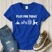 Funny Biker Chopper Motorcycle Plan For Day Gift Women's T-Shirt thumb 3