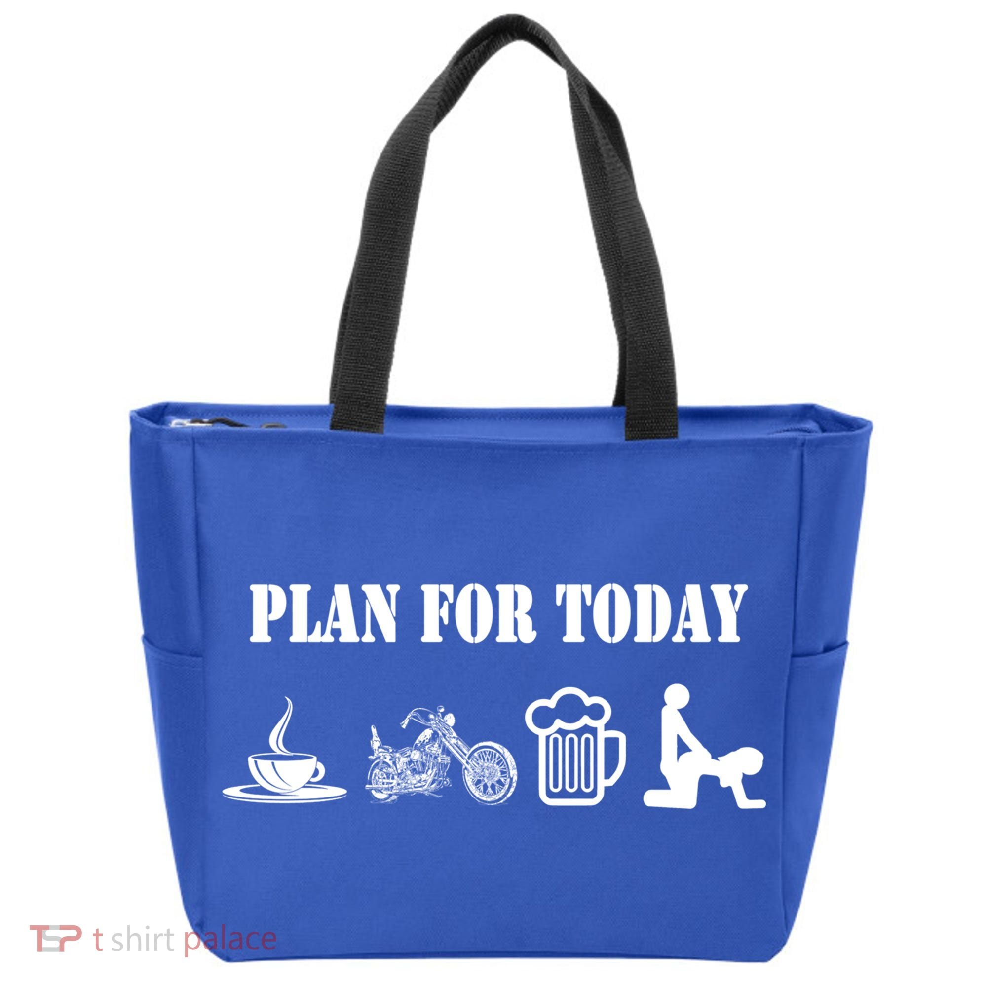 Funny Biker Chopper Motorcycle Plan For Day Gift Tote Bag