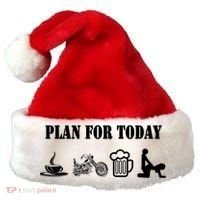 Funny Biker Chopper Motorcycle Plan For Day Gift Santa Hat thumb 0