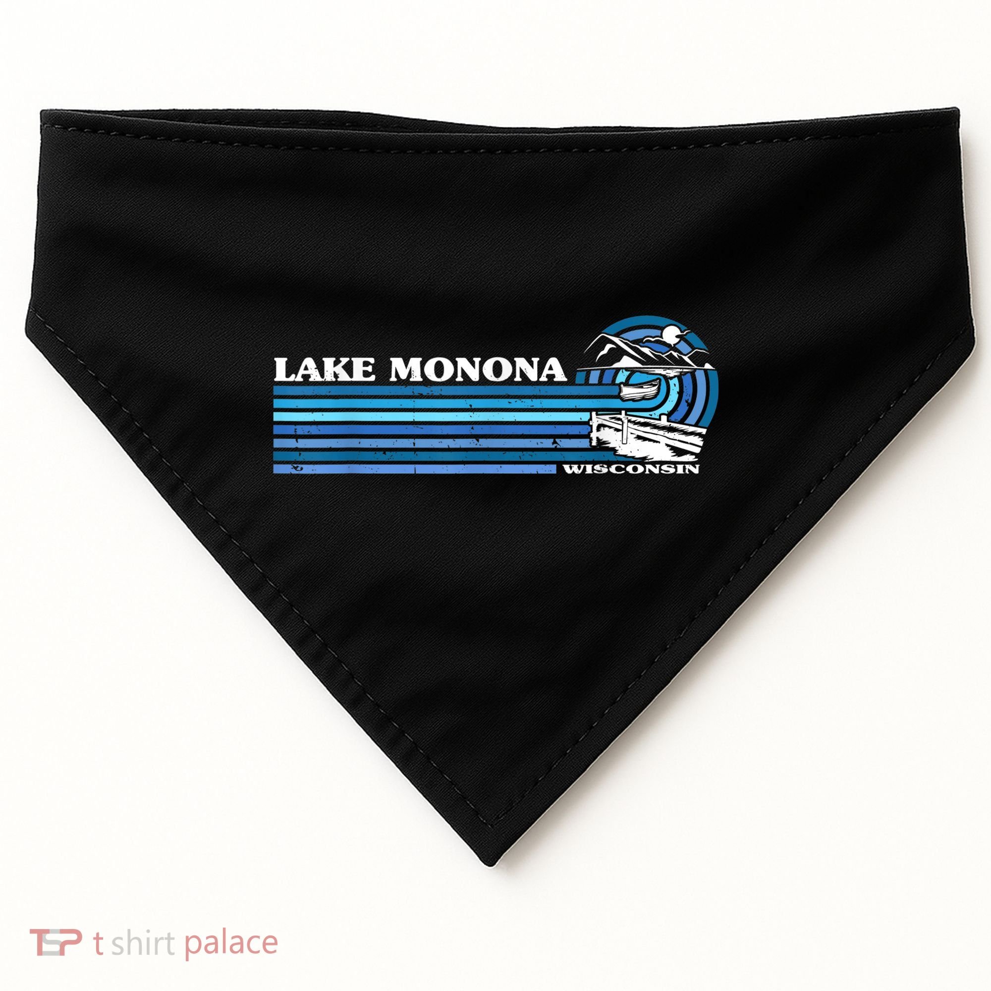 Fishing Boating Camping Lake Vacation Lake Monona USA-Made Doggie Bandana