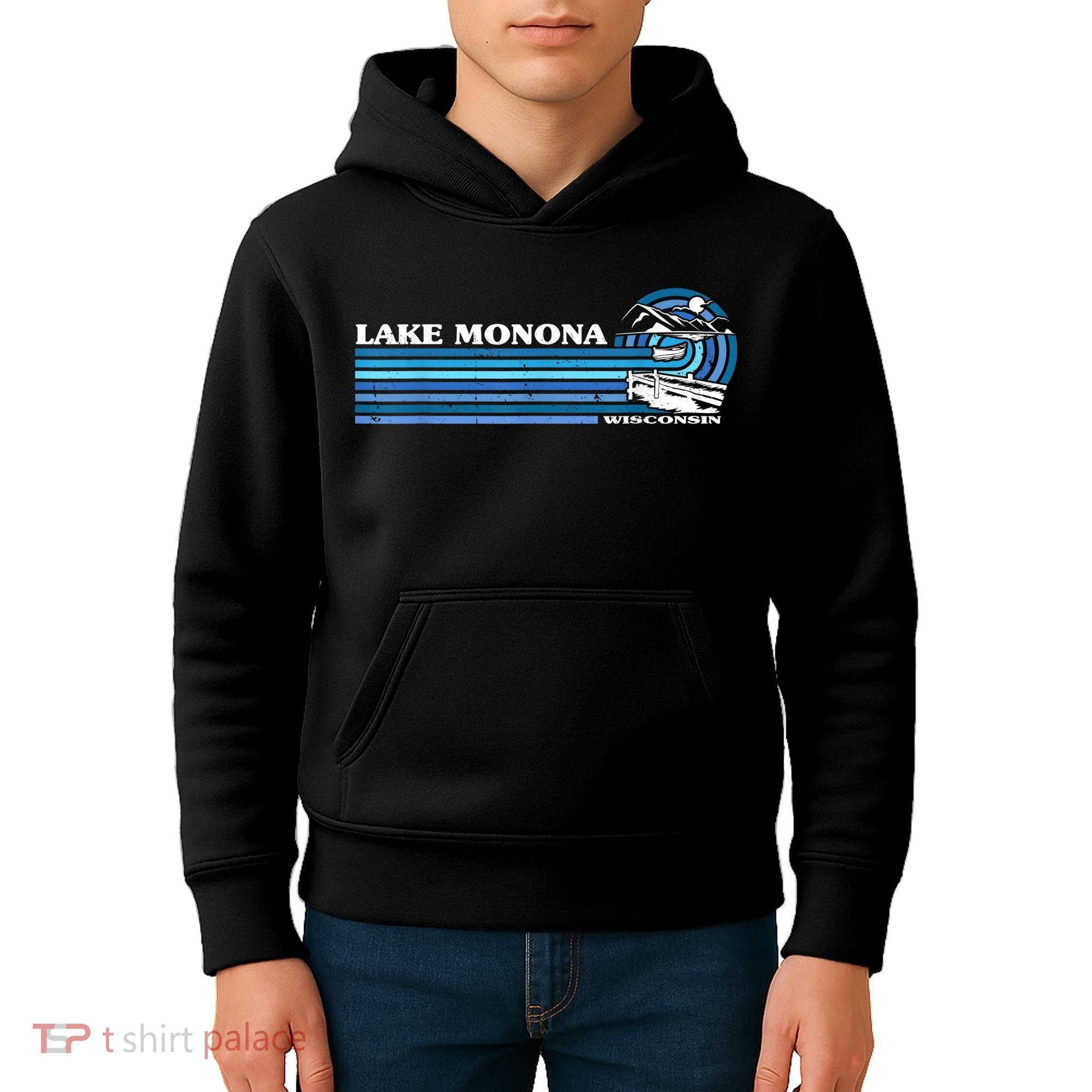 Fishing Boating Camping Lake Vacation Lake Monona Kids Hoodie