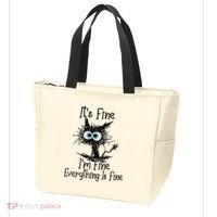 Funny Black Cat ItS Fine IM Fine Everything Is Fine Tote Bag thumb 3