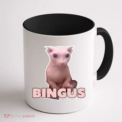 Funny Bingus Cat Meme Coffee Mug back