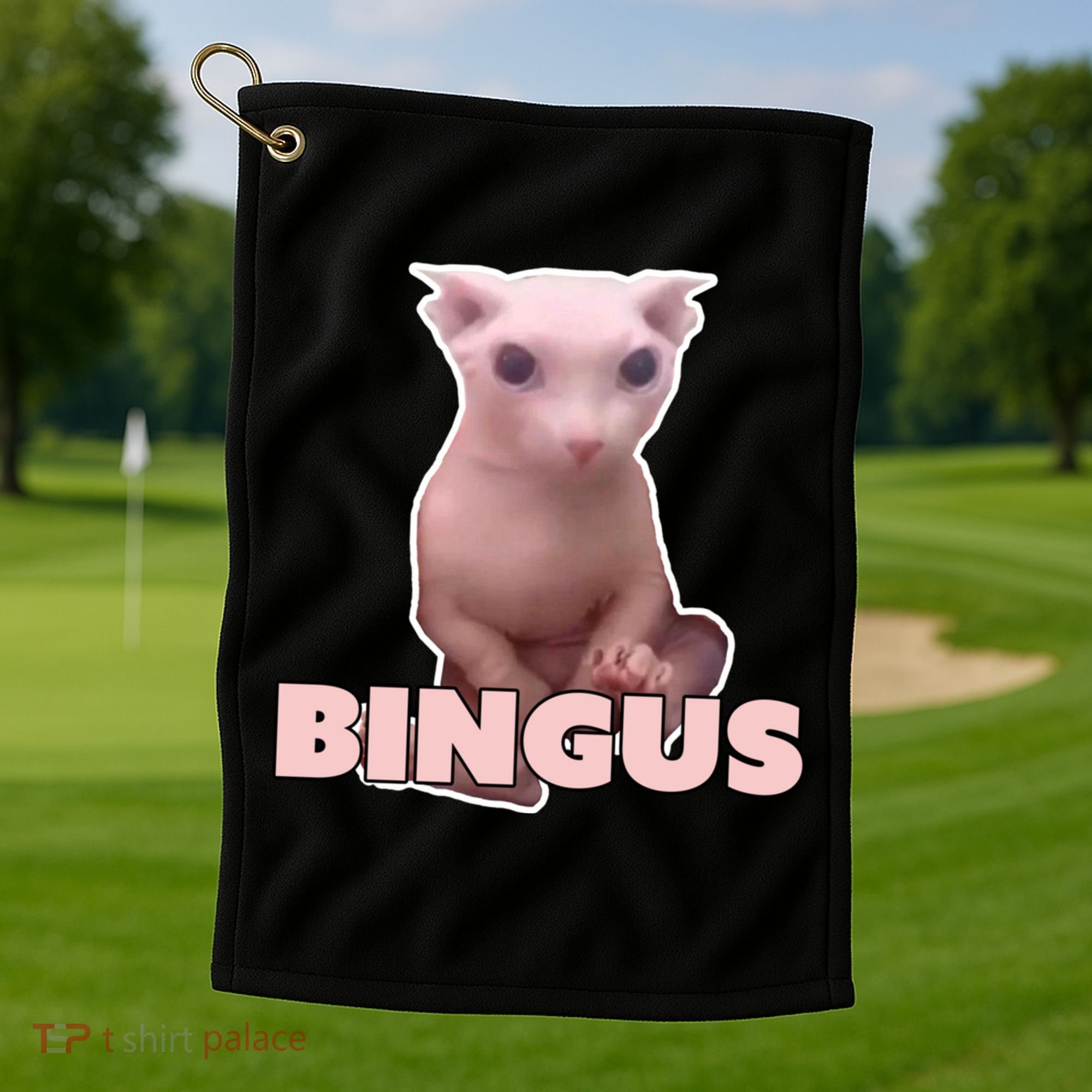 Funny Bingus Cat Meme Golf Towel