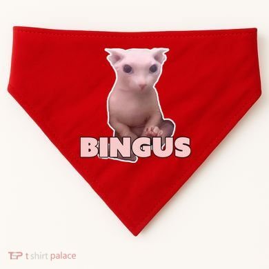 Funny Bingus Cat Meme USA-Made Doggie Bandana