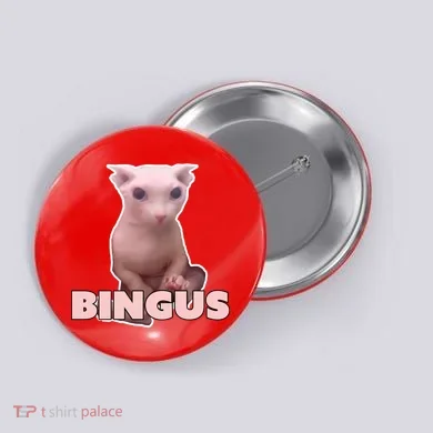 Funny Bingus Cat Meme Button