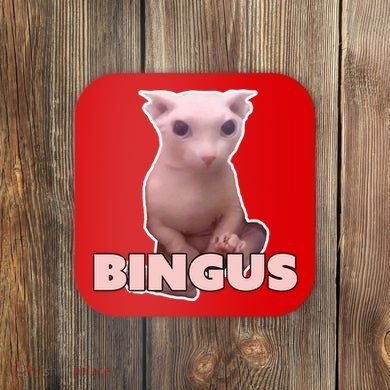 Funny Bingus Cat Meme Coaster