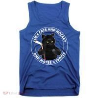 Funny Black Cat I Like Cats And Hockey And Maybe 3 People Gift Tank Top thumb 0