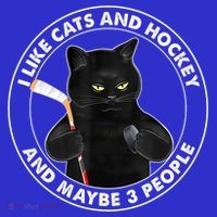 Funny Black Cat I Like Cats And Hockey And Maybe 3 People Gift Visor thumb 3