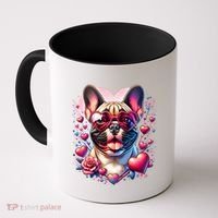 French Bulldog Dog St Valentines Day Artwork Gift Coffee Mug thumb 0