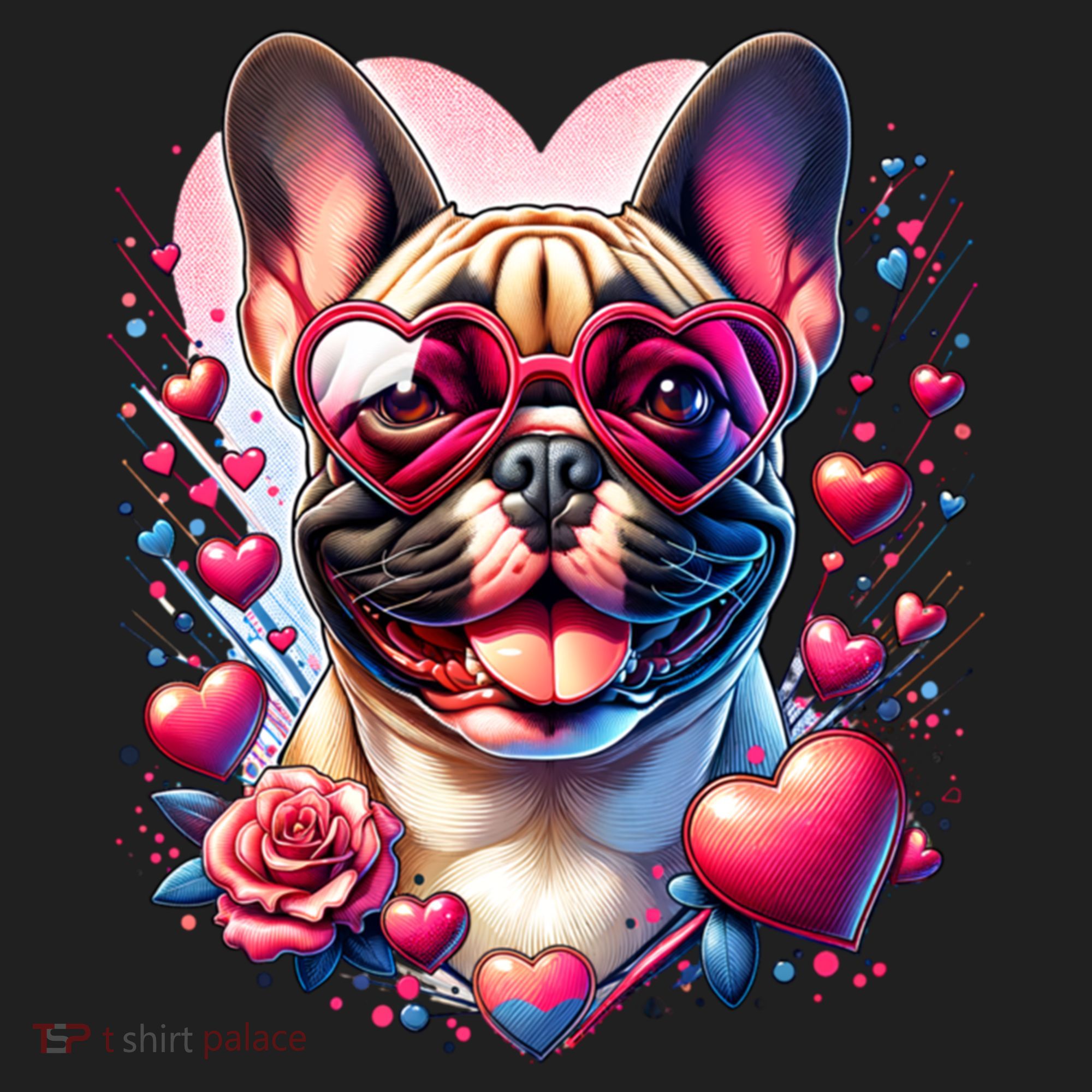 French Bulldog Dog St Valentines Day Artwork Gift Beanie