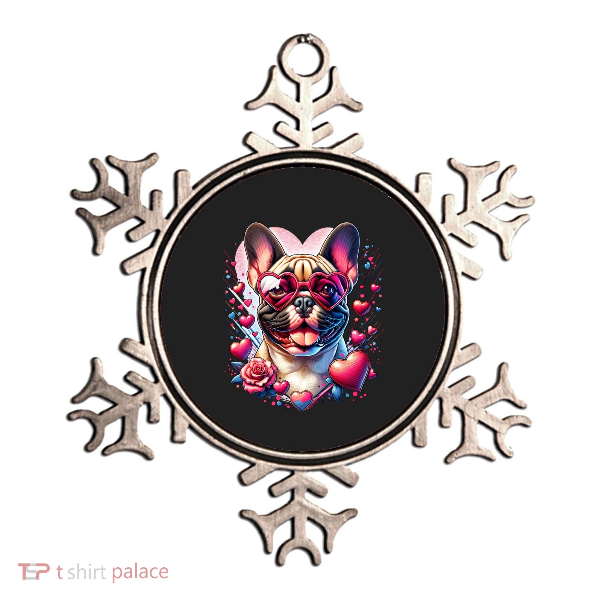 French Bulldog Dog St Valentines Day Artwork Gift Ornament