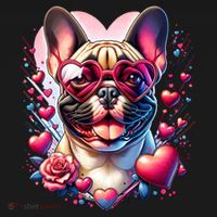 French Bulldog Dog St Valentines Day Artwork Gift Ornament thumb 1