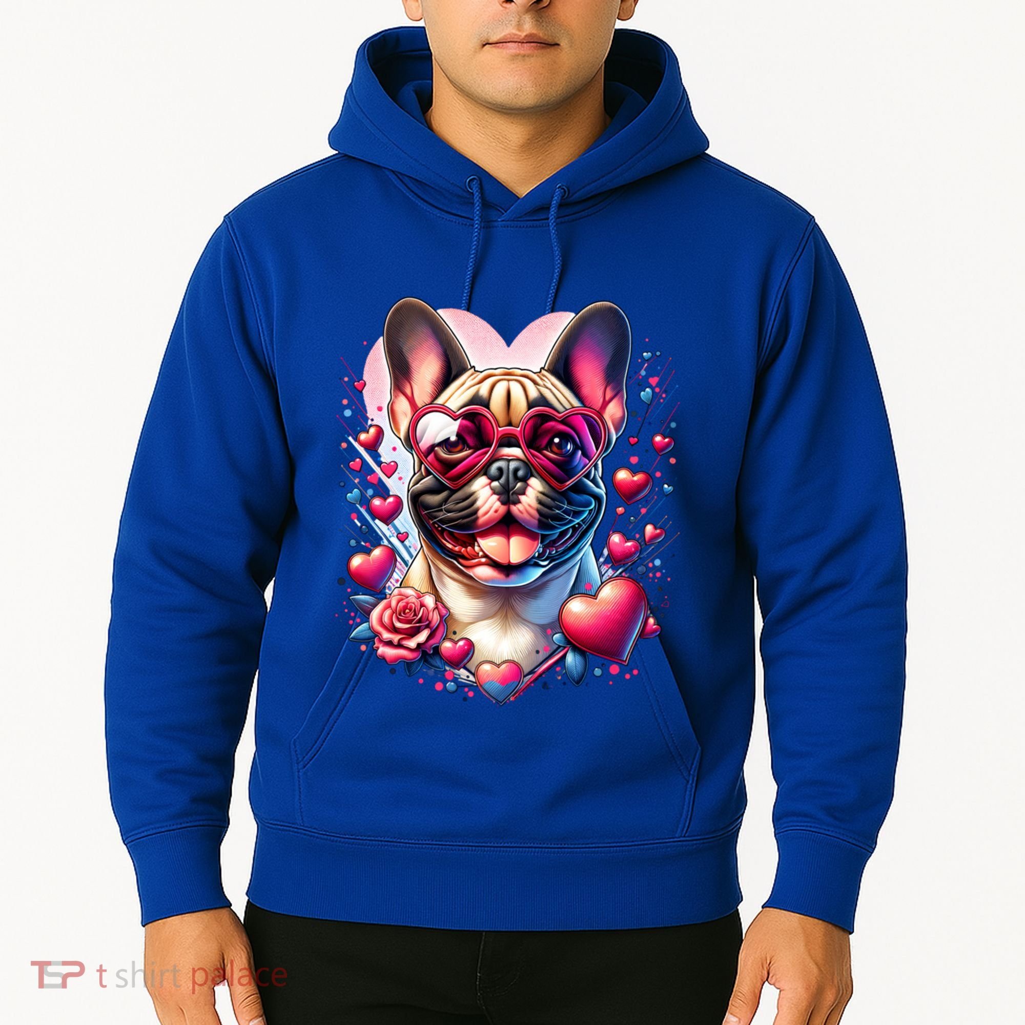 French Bulldog Dog St Valentines Day Artwork Gift Hoodie
