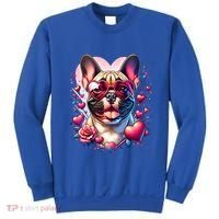 French Bulldog Dog St Valentines Day Artwork Gift Sweatshirt thumb 0