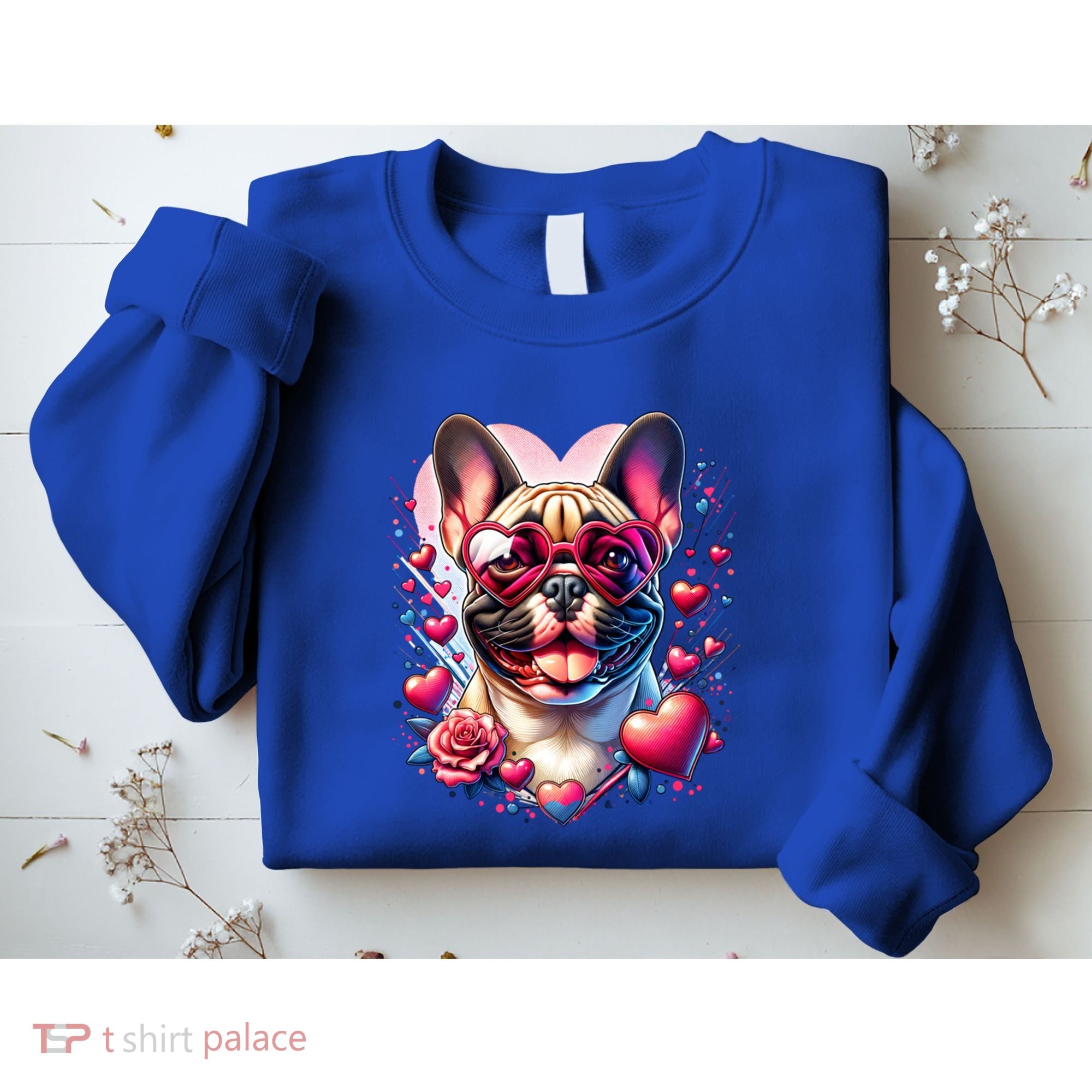 French Bulldog Dog St Valentines Day Artwork Gift Sweatshirt