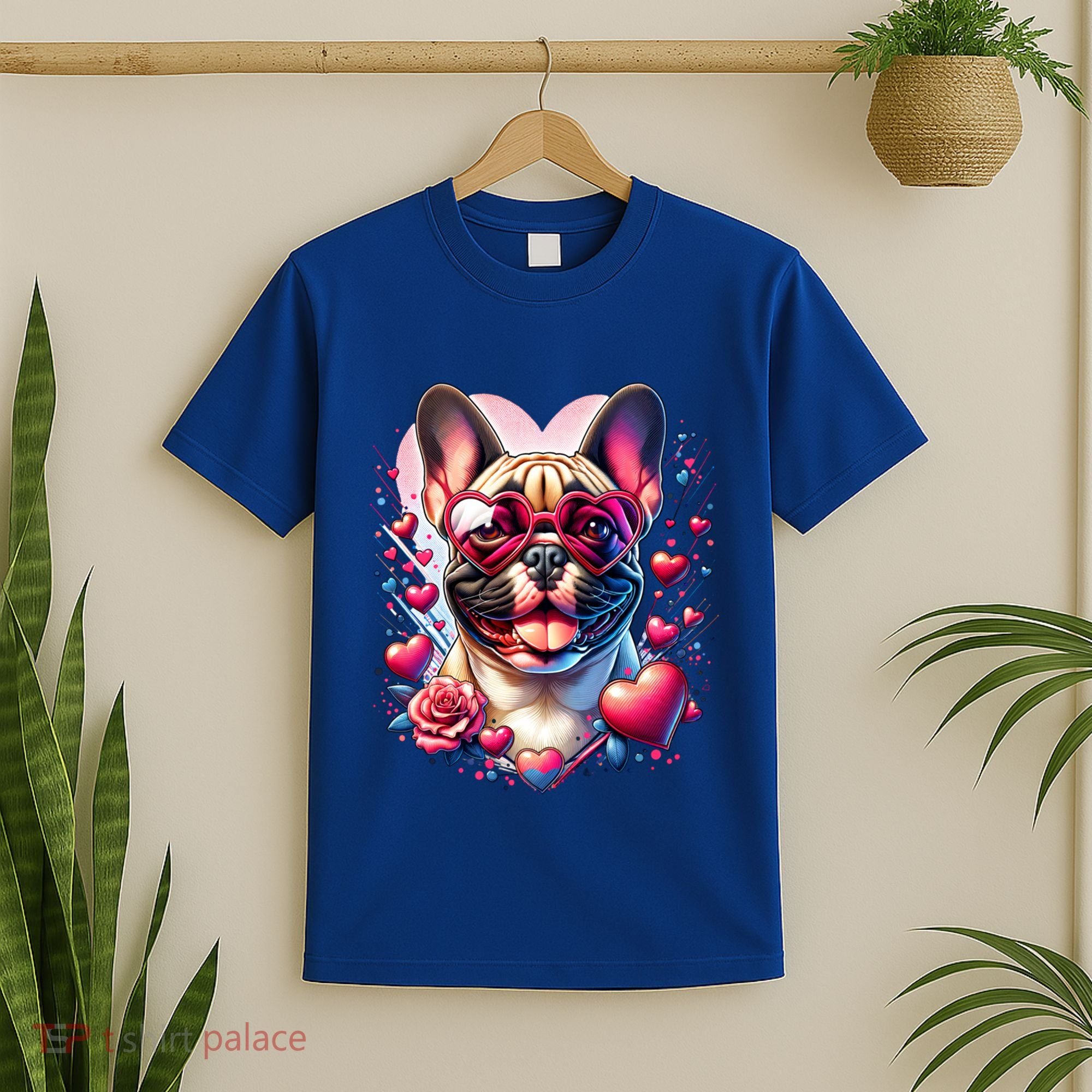 French Bulldog Dog St Valentines Day Artwork Gift T-Shirt