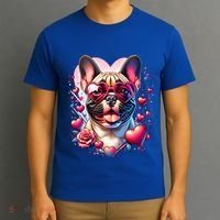 French Bulldog Dog St Valentines Day Artwork Gift T-Shirt thumb 3