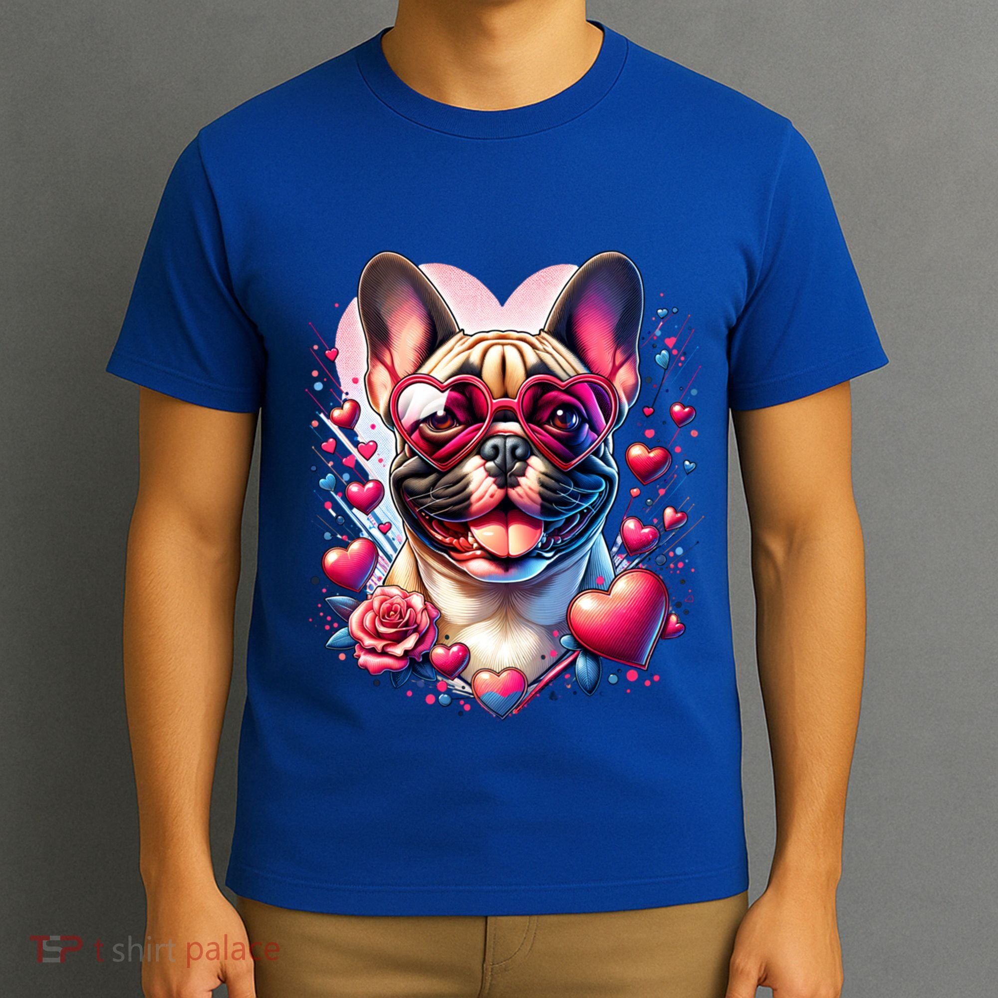 French Bulldog Dog St Valentines Day Artwork Gift T-Shirt