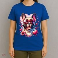 French Bulldog Dog St Valentines Day Artwork Gift T-Shirt thumb 4