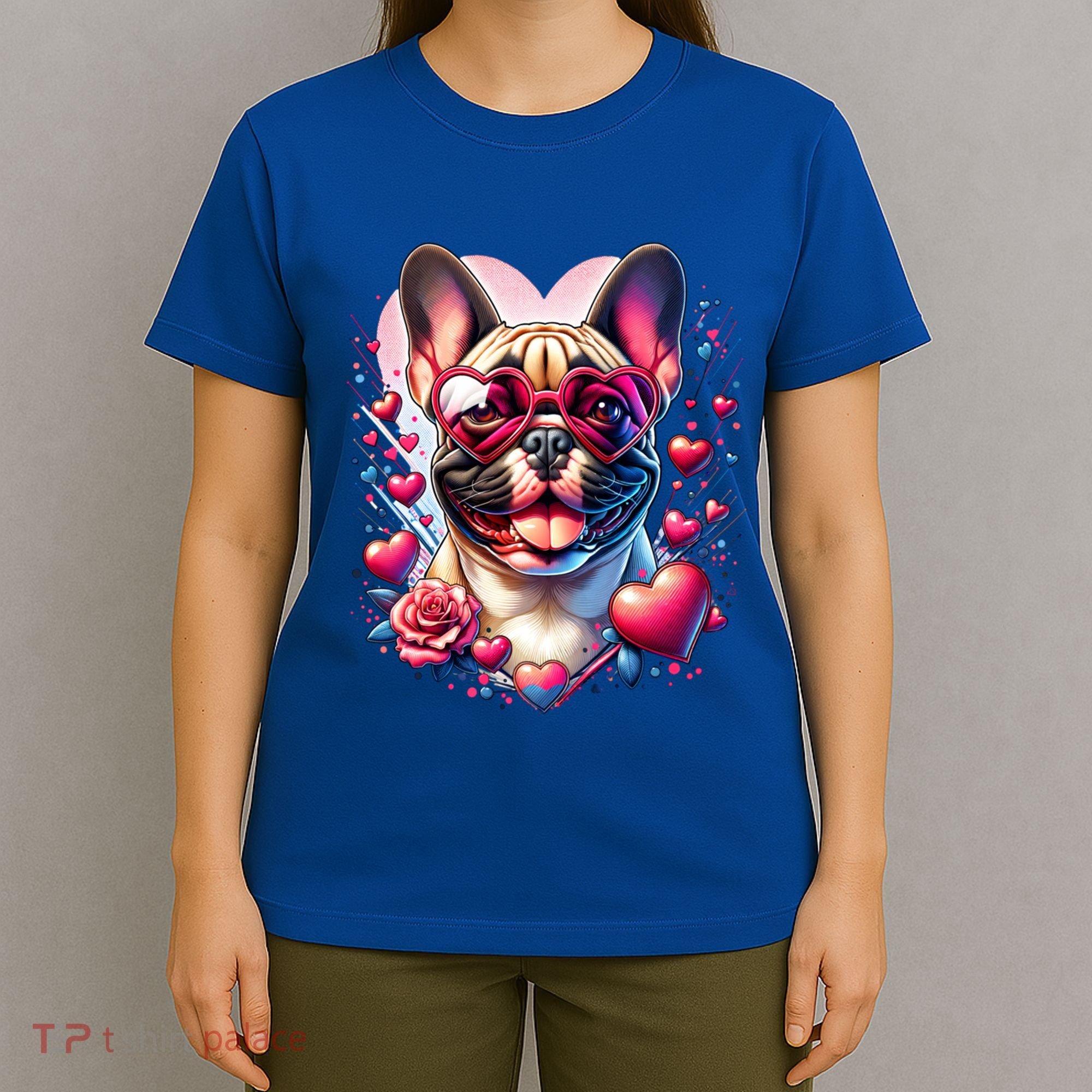 French Bulldog Dog St Valentines Day Artwork Gift T-Shirt
