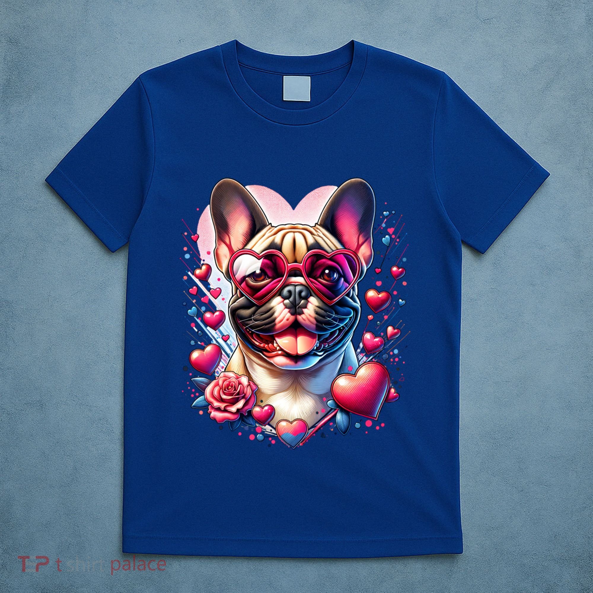 French Bulldog Dog St Valentines Day Artwork Gift T-Shirt