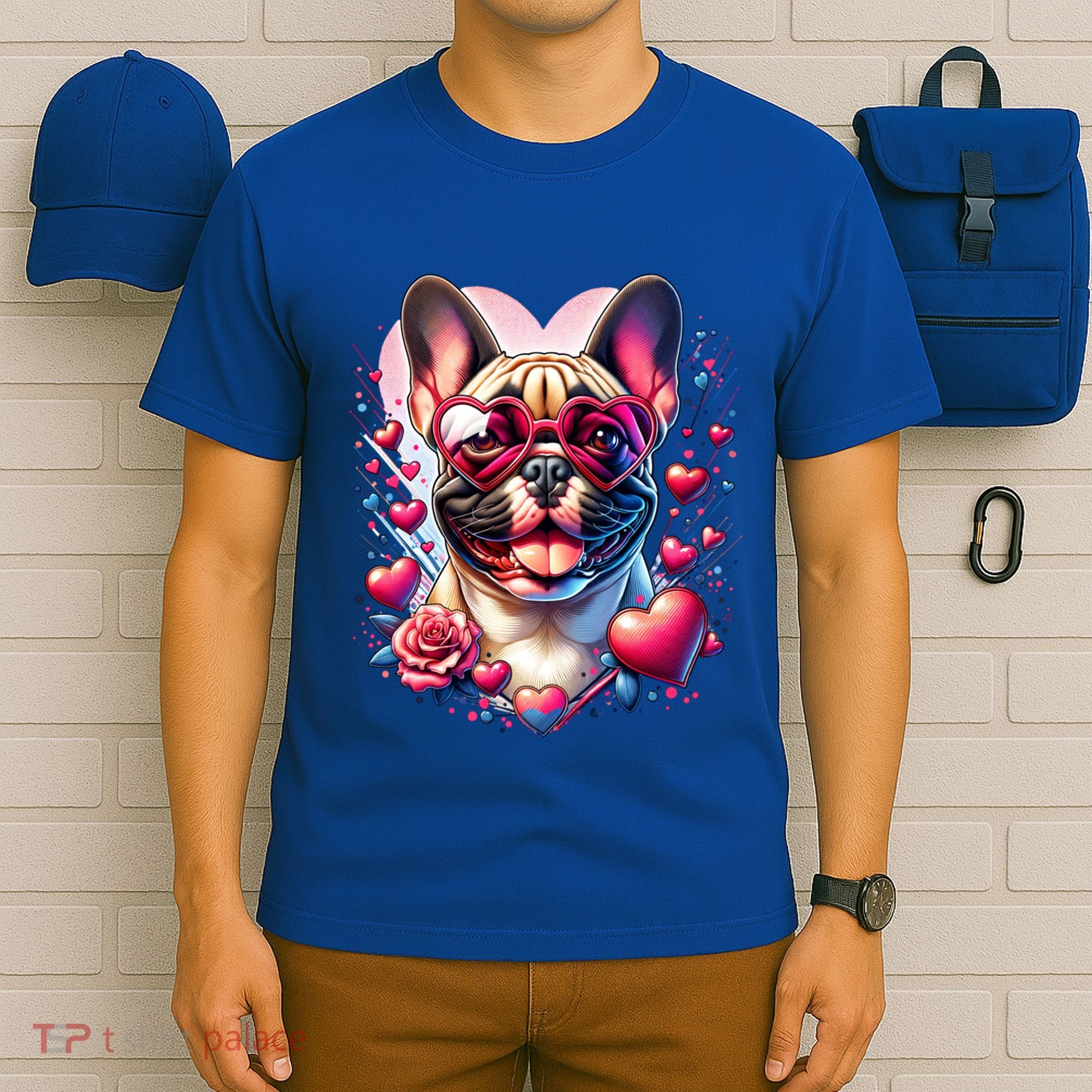 French Bulldog Dog St Valentines Day Artwork Gift T-Shirt
