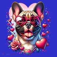 French Bulldog Dog St Valentines Day Artwork Gift T-Shirt thumb 7