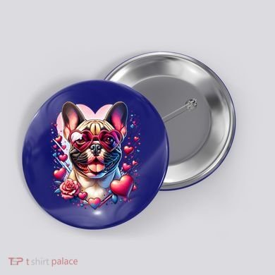 French Bulldog Dog St Valentines Day Artwork Gift Button