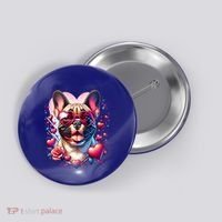 French Bulldog Dog St Valentines Day Artwork Gift Button thumb 0