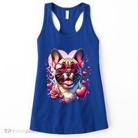 French Bulldog Dog St Valentines Day Artwork Gift Women's Tank Top thumb 0