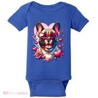 French Bulldog Dog St Valentines Day Artwork Gift Baby Bodysuit thumb 0