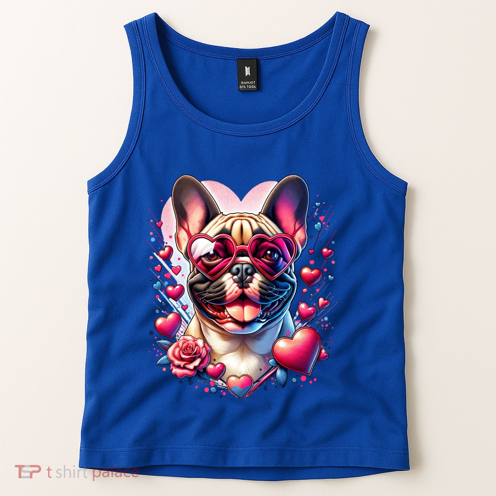 French Bulldog Dog St Valentines Day Artwork Gift Tank Top