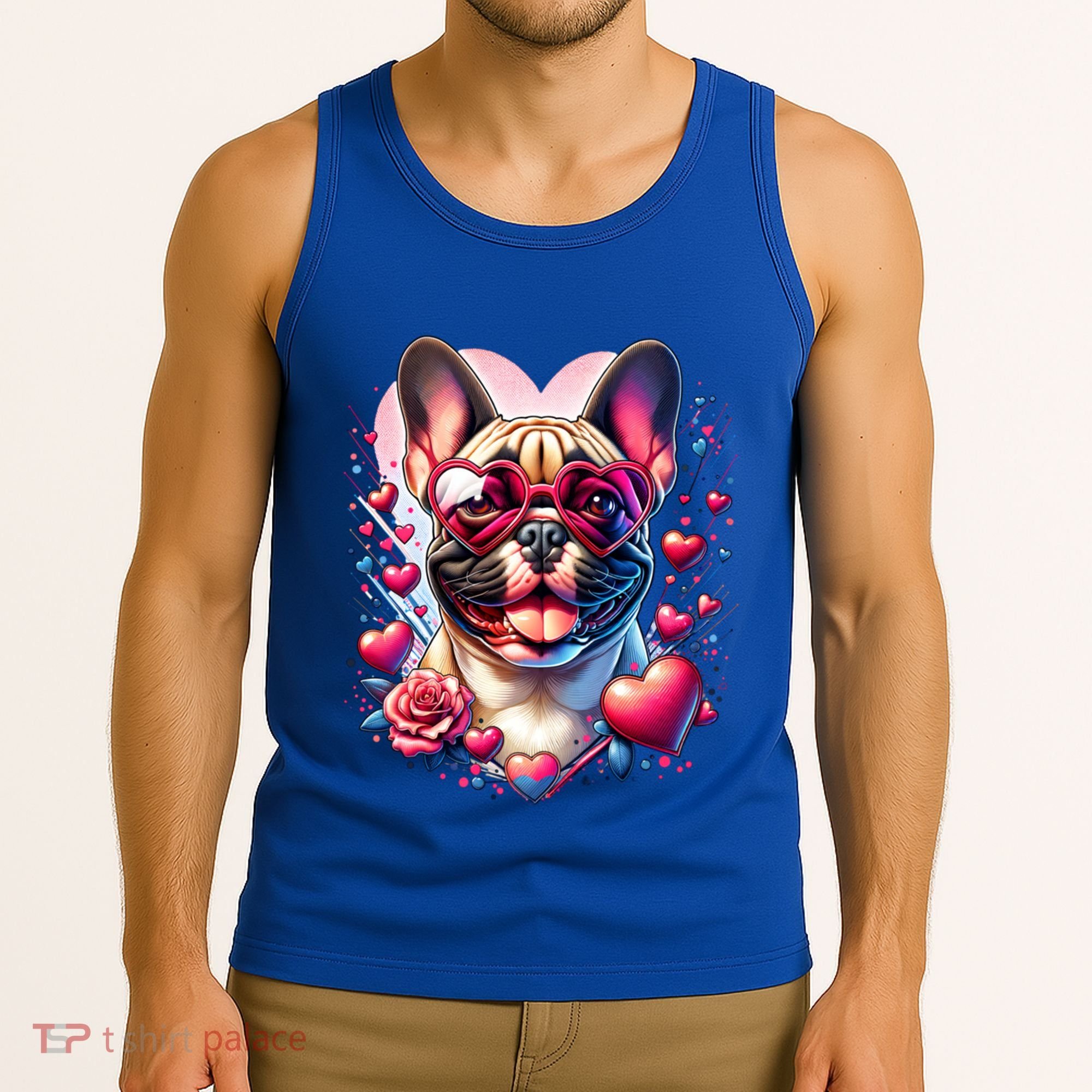 French Bulldog Dog St Valentines Day Artwork Gift Tank Top