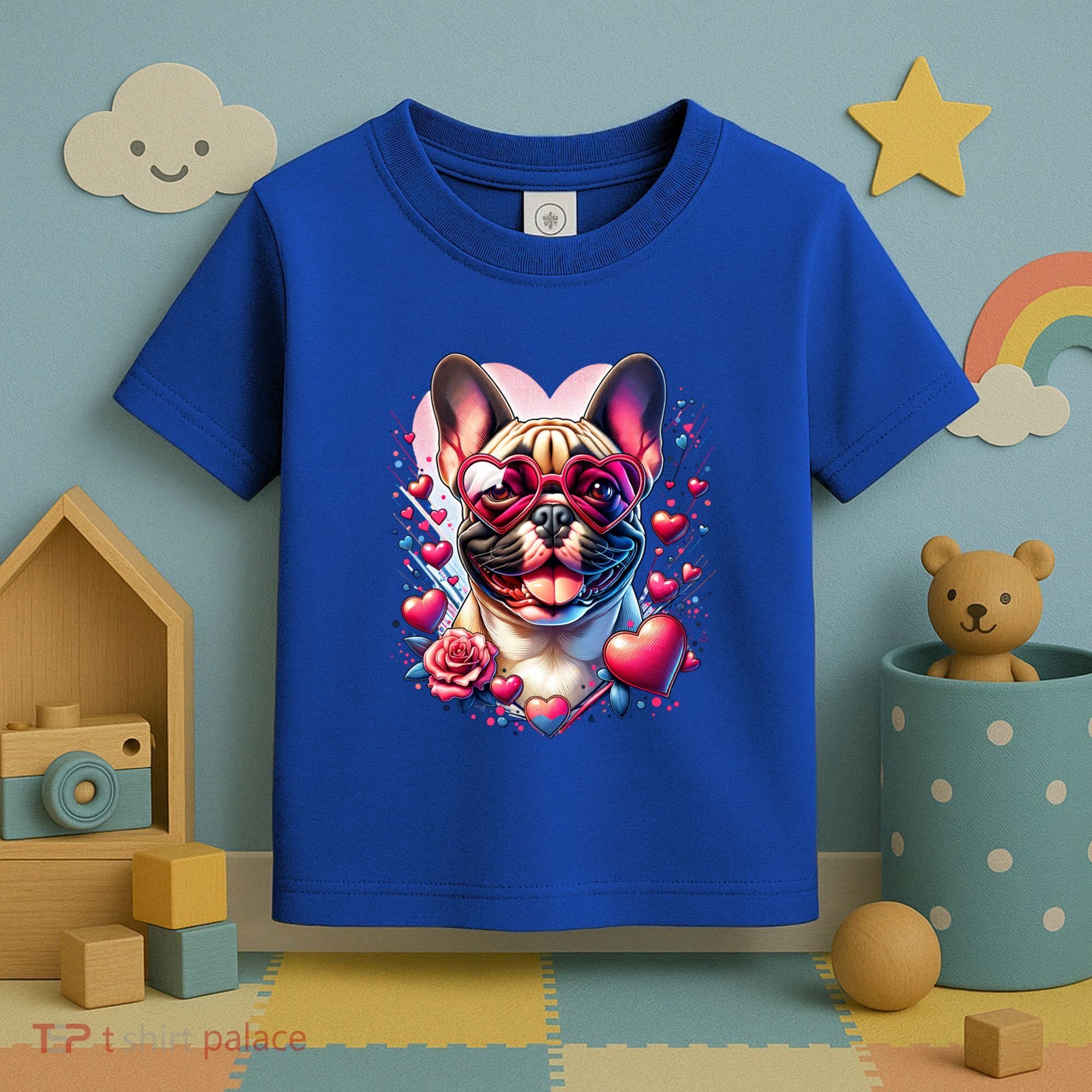 French Bulldog Dog St Valentines Day Artwork Gift Toddler T-Shirt