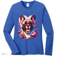 French Bulldog Dog St Valentines Day Artwork Gift Women's Long Sleeve Shirt thumb 0