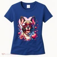 French Bulldog Dog St Valentines Day Artwork Gift Women's T-Shirt thumb 0