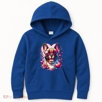 French Bulldog Dog St Valentines Day Artwork Gift Kids Hoodie thumb 0