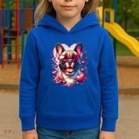 French Bulldog Dog St Valentines Day Artwork Gift Kids Hoodie thumb 3