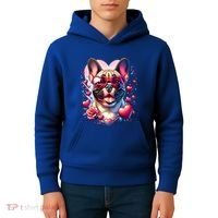 French Bulldog Dog St Valentines Day Artwork Gift Kids Hoodie thumb 4